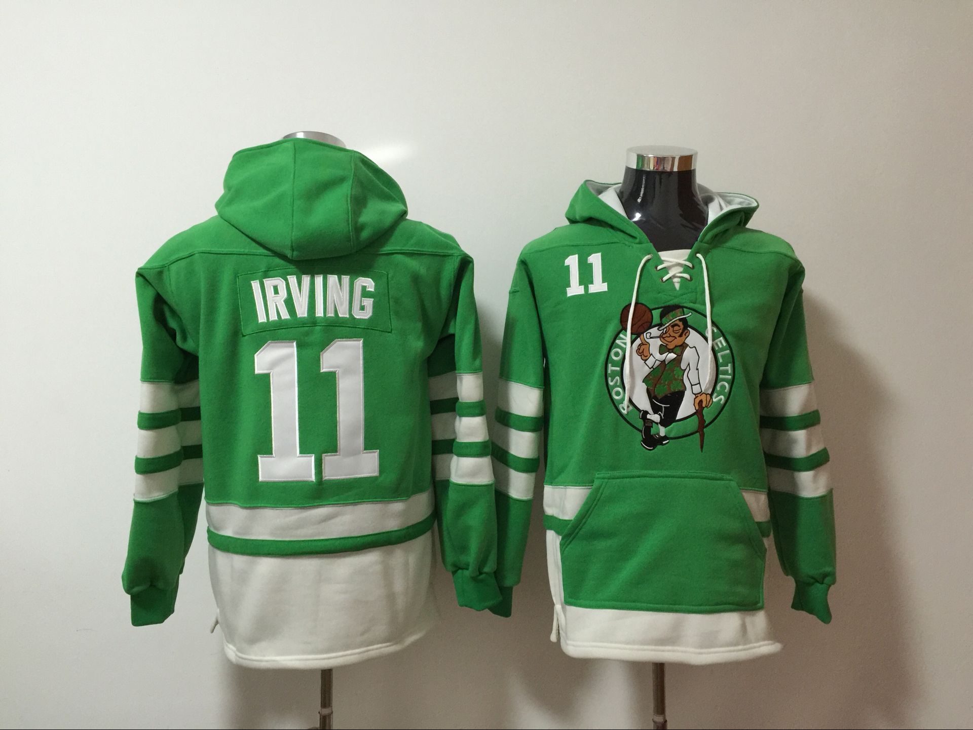 NBA Men Boston Celtics 11 Irving Green Sweatshirt